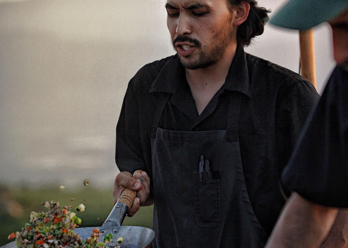 Chef Randy Leon in a professional kitchen