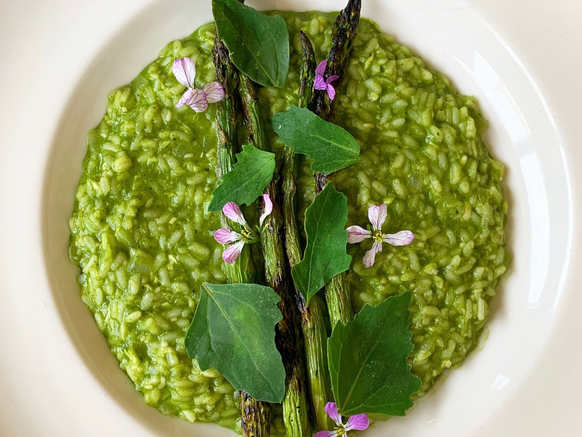 Green seasonal risotto