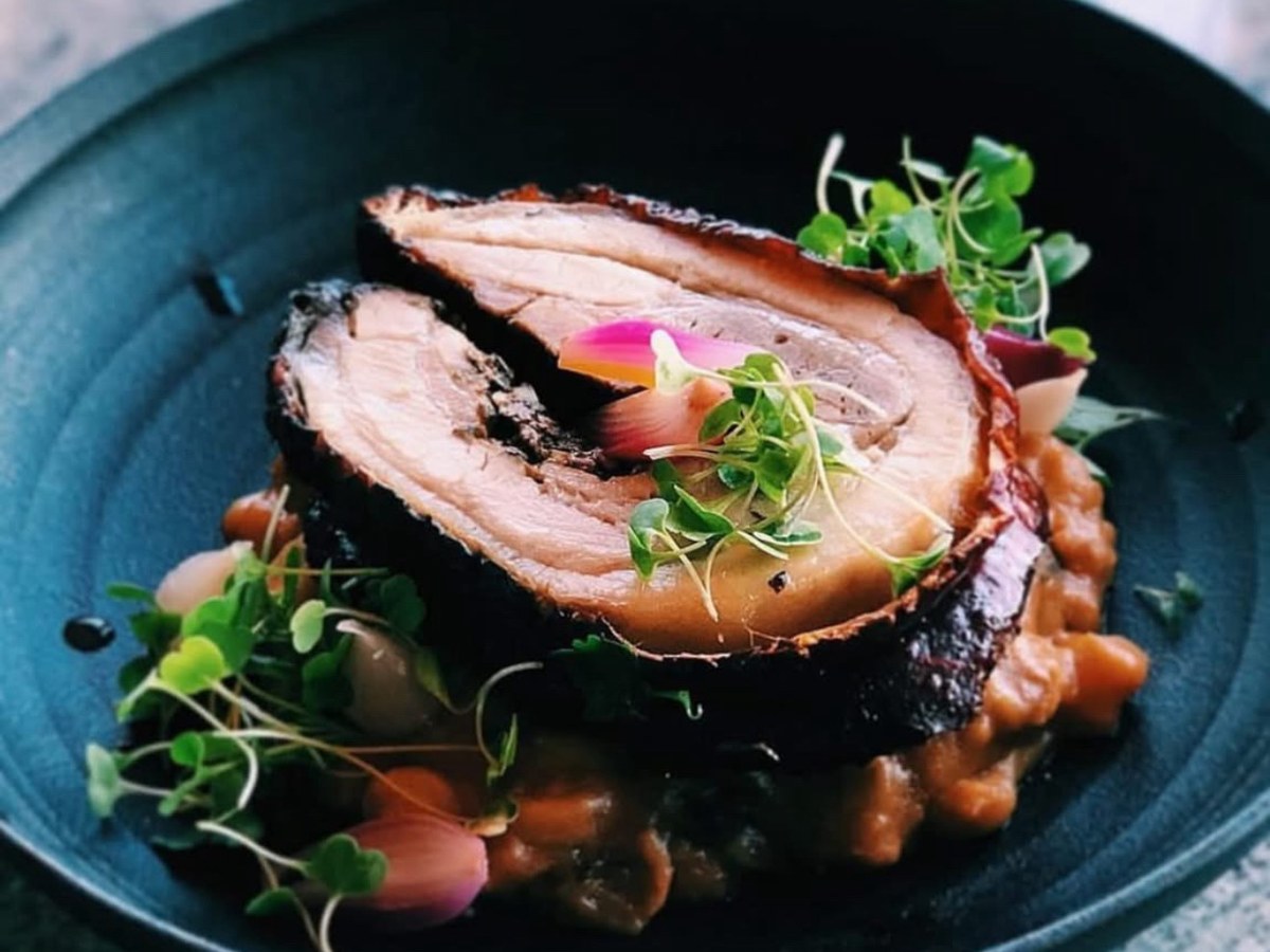 Porchetta · vegetables · jus