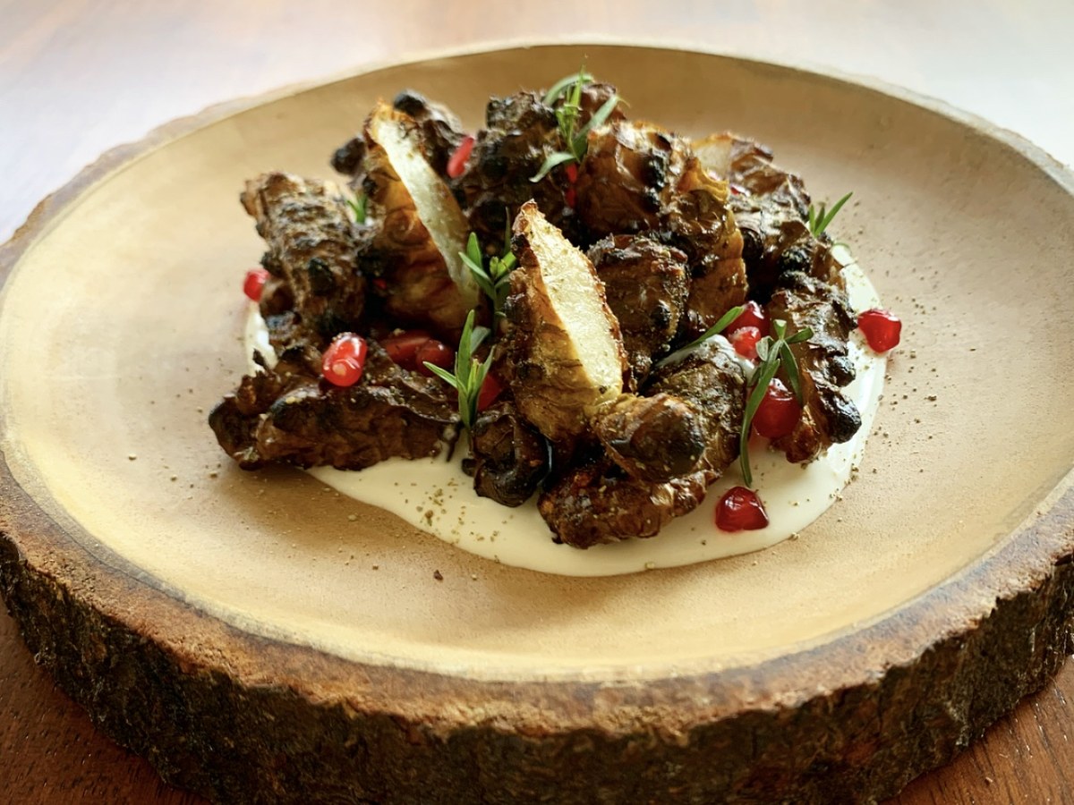 Roasted vegetables · pomegranate